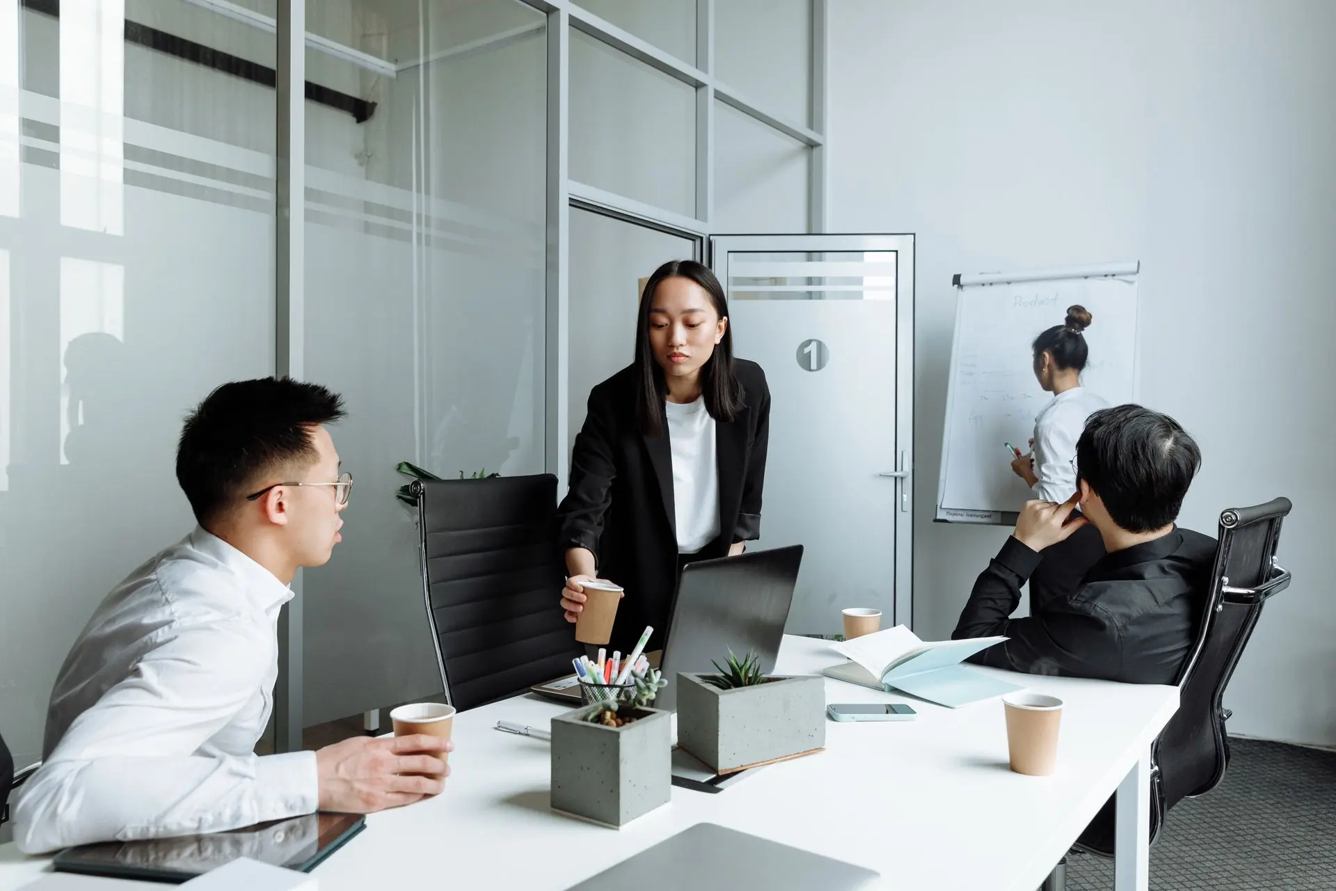 Consultants reviewing a plan